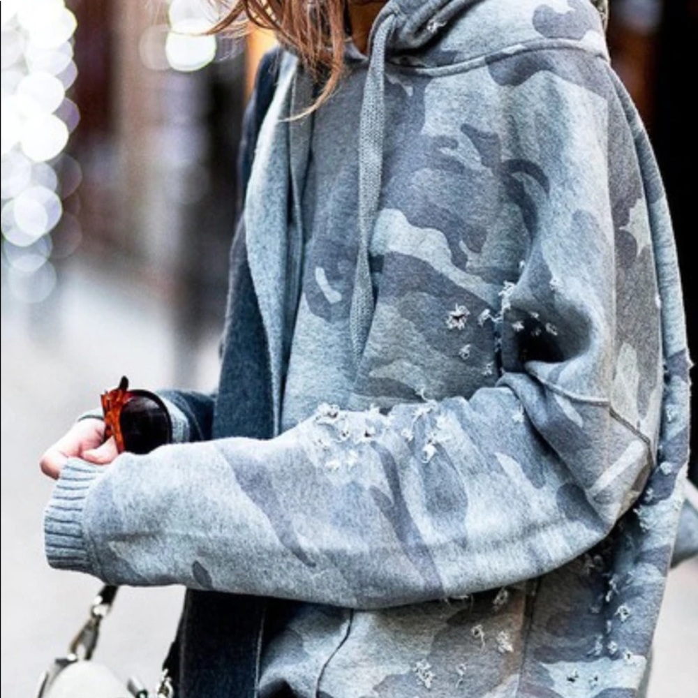 Distressed Camo Hoodie